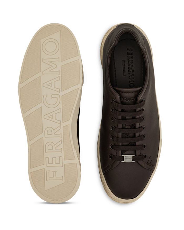 

Мужские кожаные кроссовки Brucevit на низком ходу FERRAGAMO, коричневый