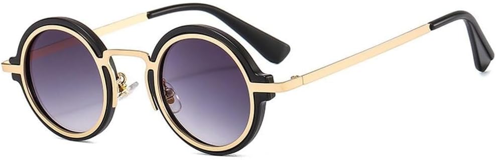 

Модные маленькие круглые мужские солнцезащитные очки в стиле панк, ретро, ​​прозрачные градиентные линзы, защита от УФ-излучения UV400, женские солнцезащитные очки в тренде LXLHWN, Black Gray Gradient