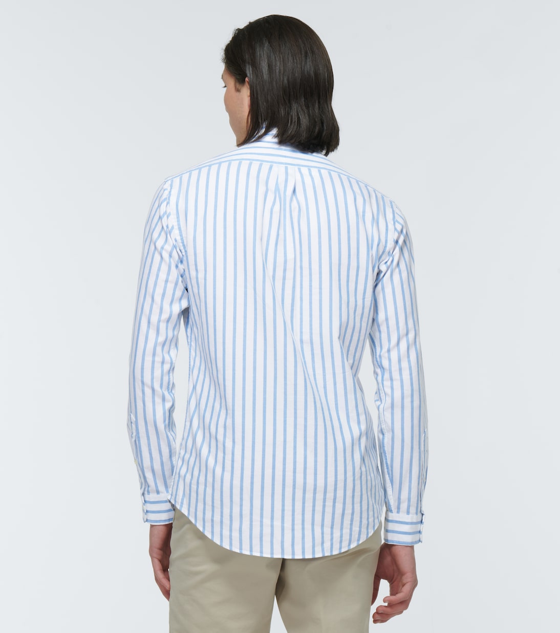 Полосатая хлопковая рубашка Oxford Polo Ralph Lauren, 5149a Blue/White — фото 4
