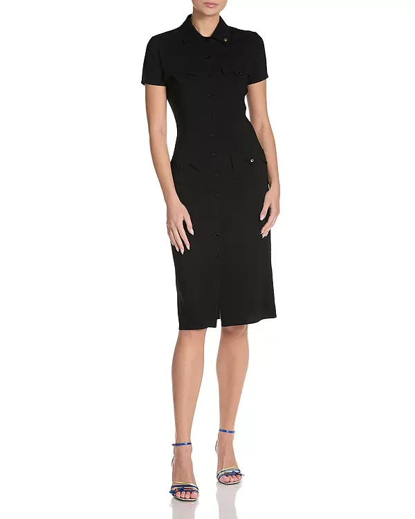 Платье-Рубашка из жоржетты Versace, Black