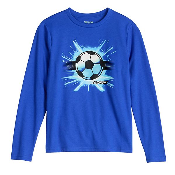 

Мальчиковая футболка с принтом Essential Graphic Tek Gear, Soccer Royal Blue
