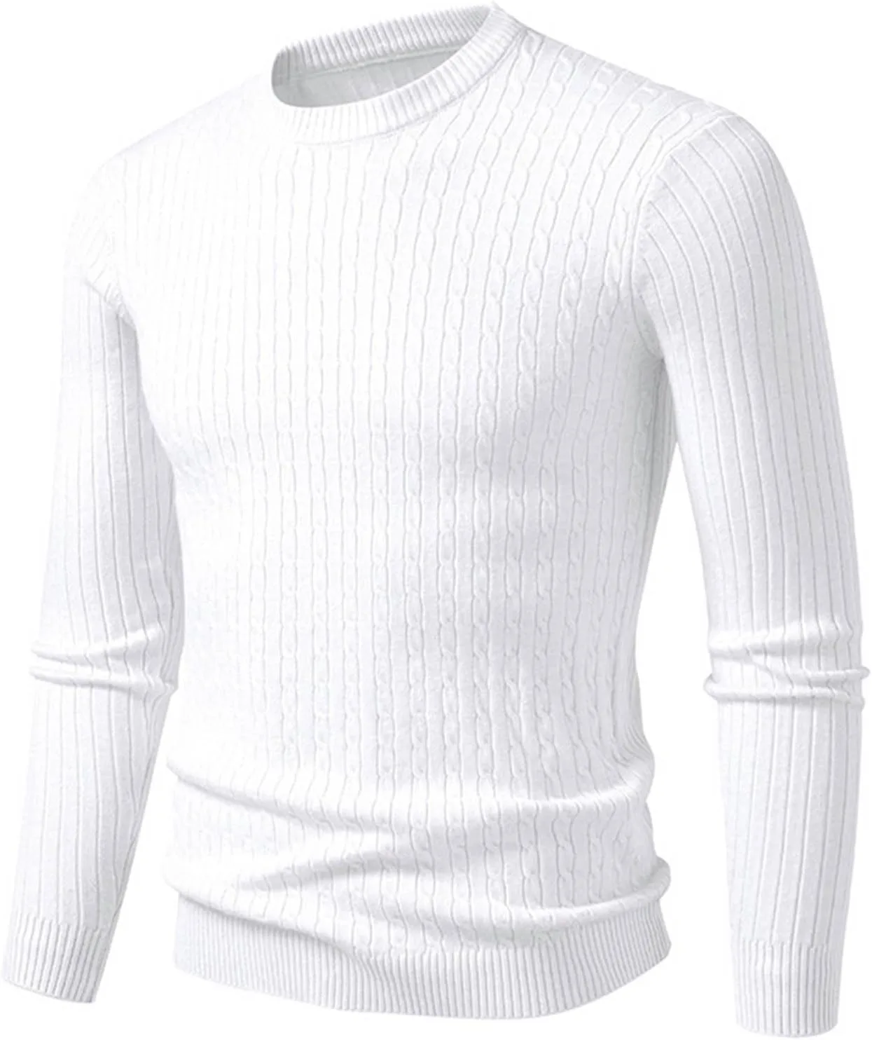 

Свитер мужской вязаный с узором косы, Slim Fit, длинный рукав Mrmaere