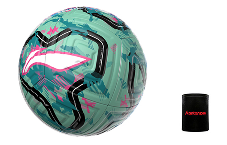 

LINING Размер 5 футбольный мяч TPU бесшовный термосварка Unisex синий зеленый