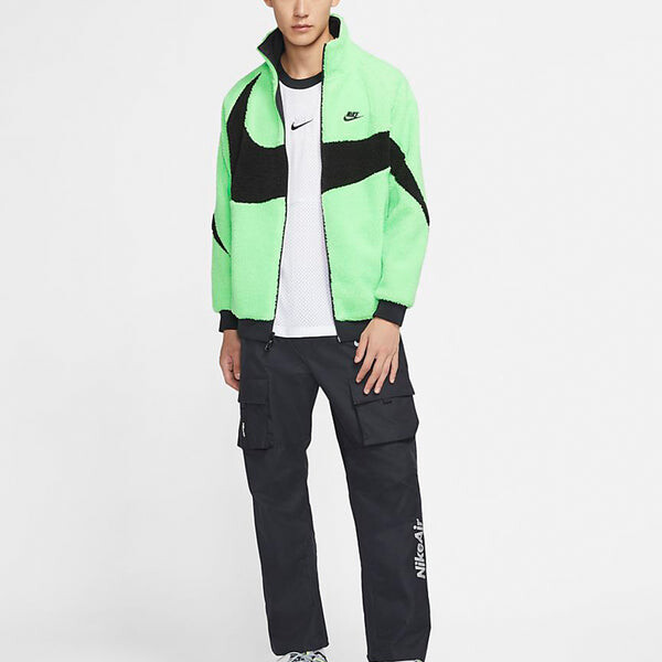 Куртка Nike Big Swoosh Large Logo Double-Sided Suede Jacket Japanese Limited Men's Green (Asia Sizing), зеленый — фото 2