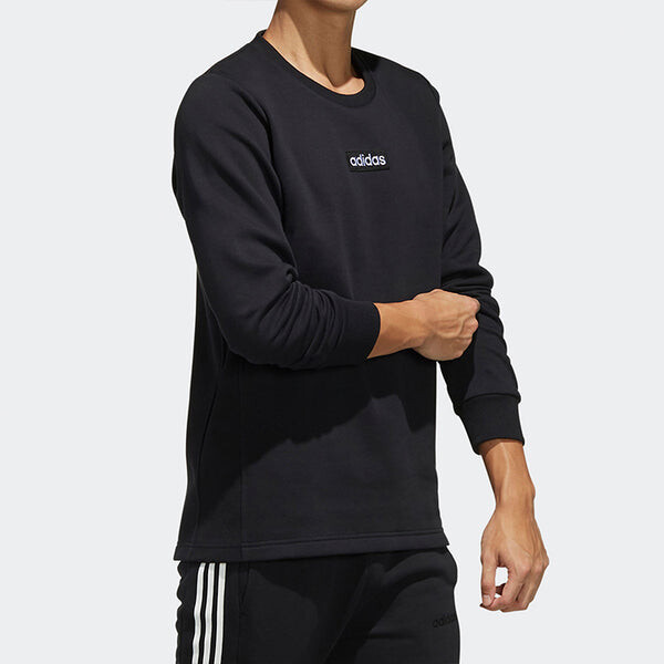 Толстовка adidas neo M C SW Round Neck Fleece Lined Long Sleeves Black, черный — фото 3