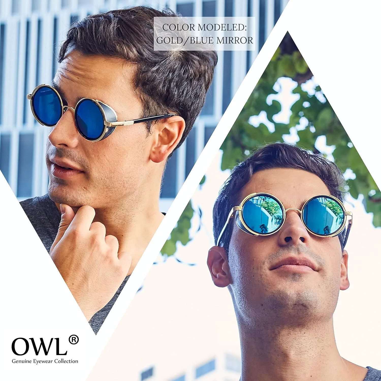 

Солнцезащитные очки OWL в стиле стимпанк, винтаж, ретро, ​​круглые, готические, хиппи, с цветной пластиковой оправой и цветными линзами, Gothic Brown / Brown