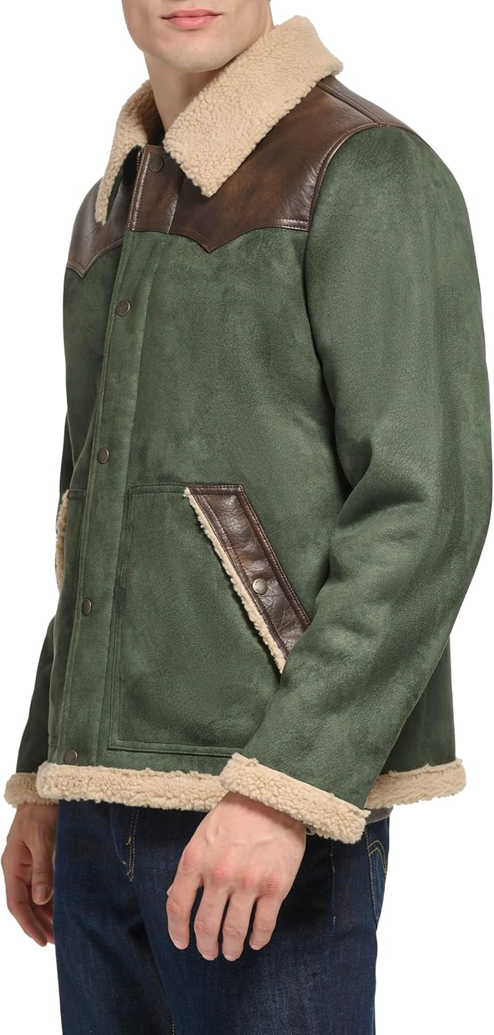 Мужская куртка Levi's из искусственной овчины Levi's из смешанной ткани, Green — фото 3