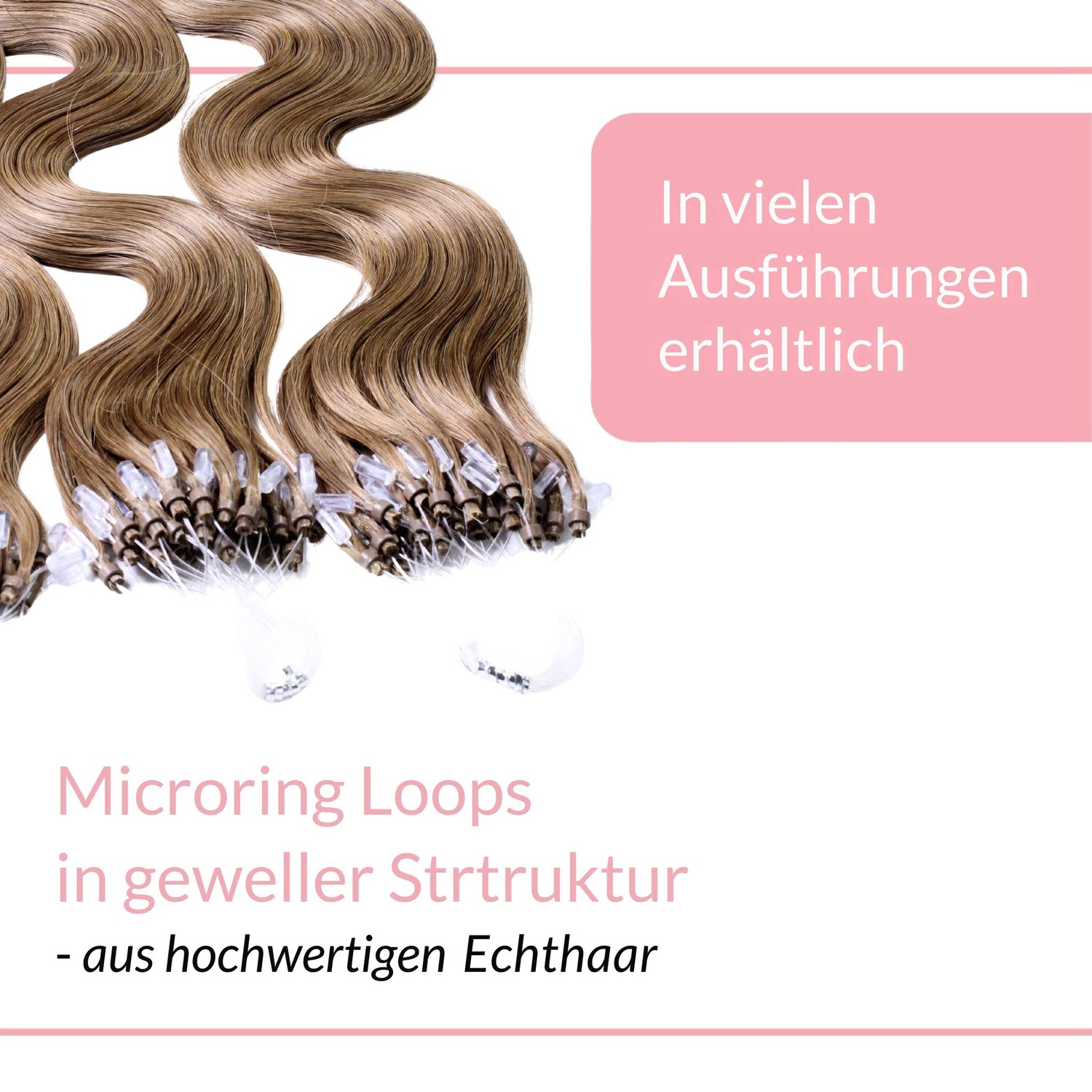 Накладные волосы microring extensions echthaar #8/1 hellblond asch 0.5g Hair2Heart, 50cm, количество 25 шт. — фото 3
