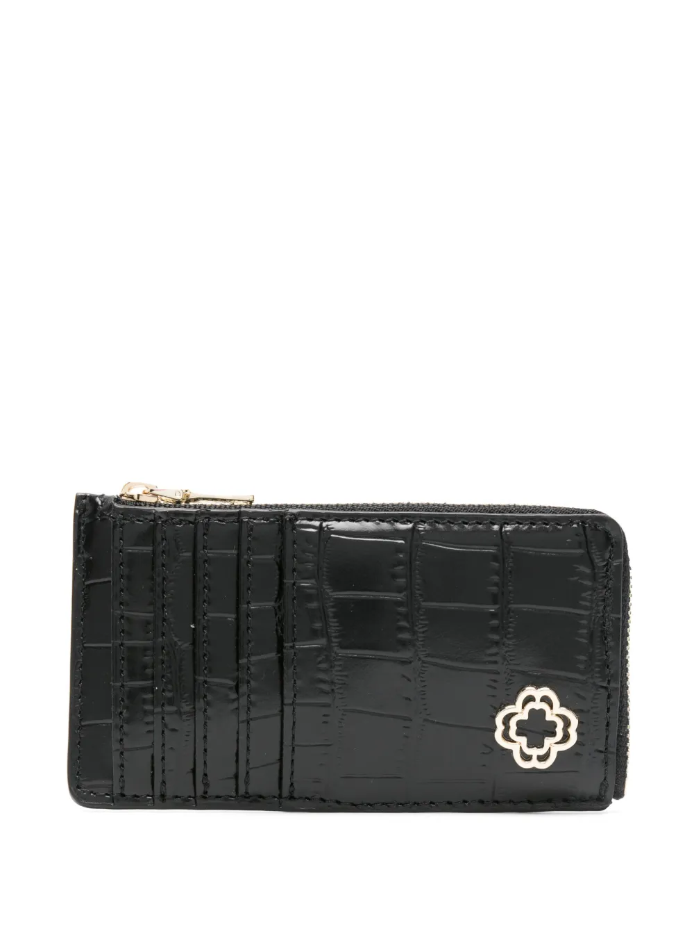 

Картхолдер с тиснением под кожу крокодила Maje, черный