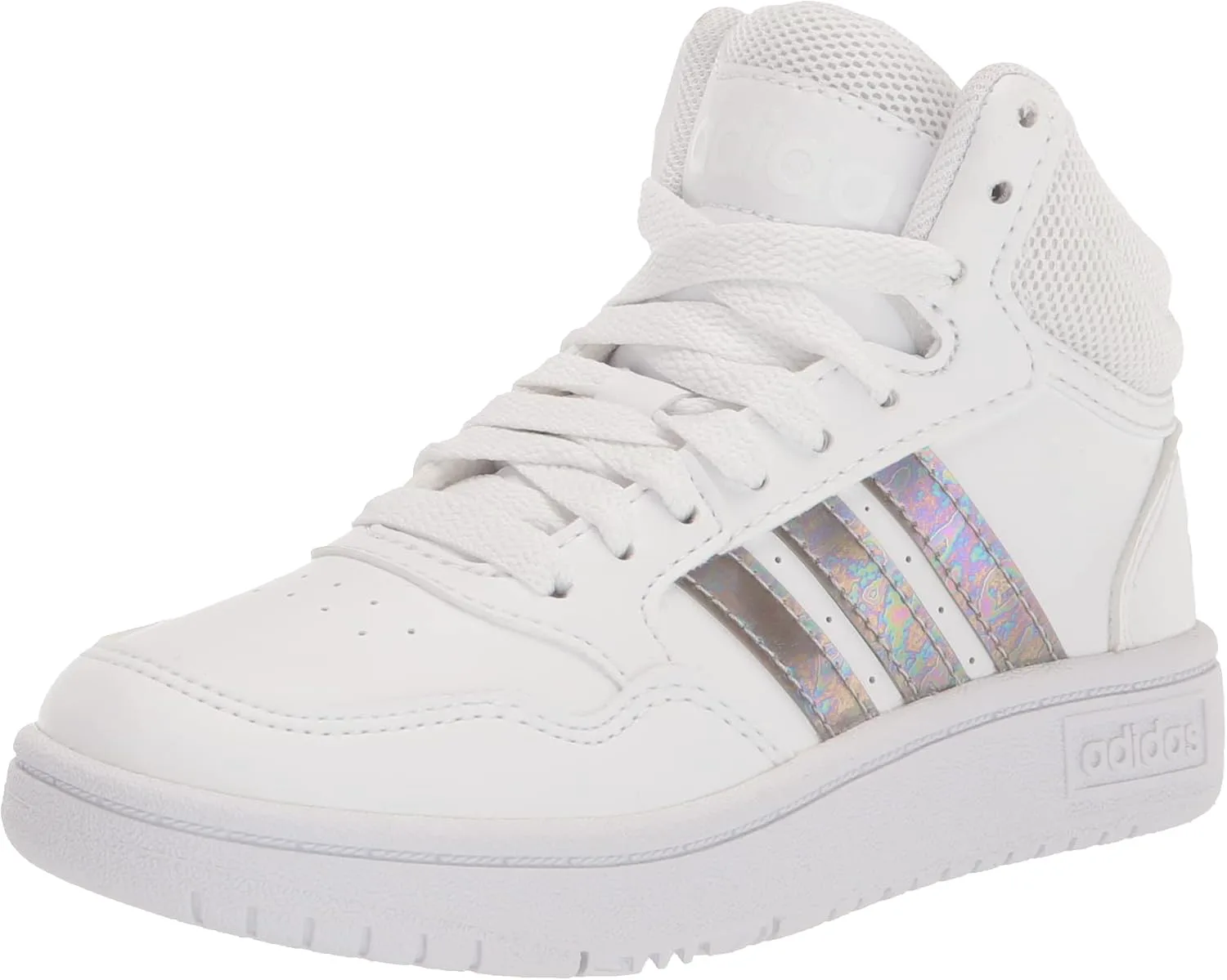 Баскетбольные кроссовки Adidas Kids' Hoopds среднего верха, белый — фото 2