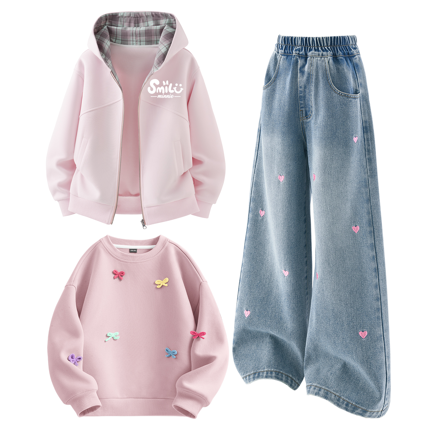 Детский спортивный комплект Casual из 3 предметов Disney, di smiling cherry blossom розовый+solid color sea salt синий+solid color lotus розовый — фото 2