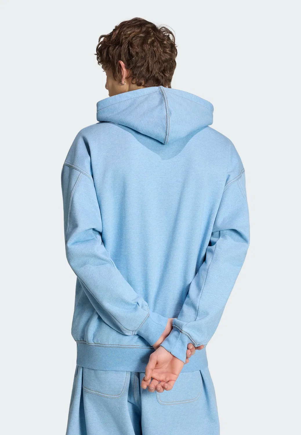 Толстовка Adidas Originals Trefoil Essentials светло-голубого цвета — фото 3