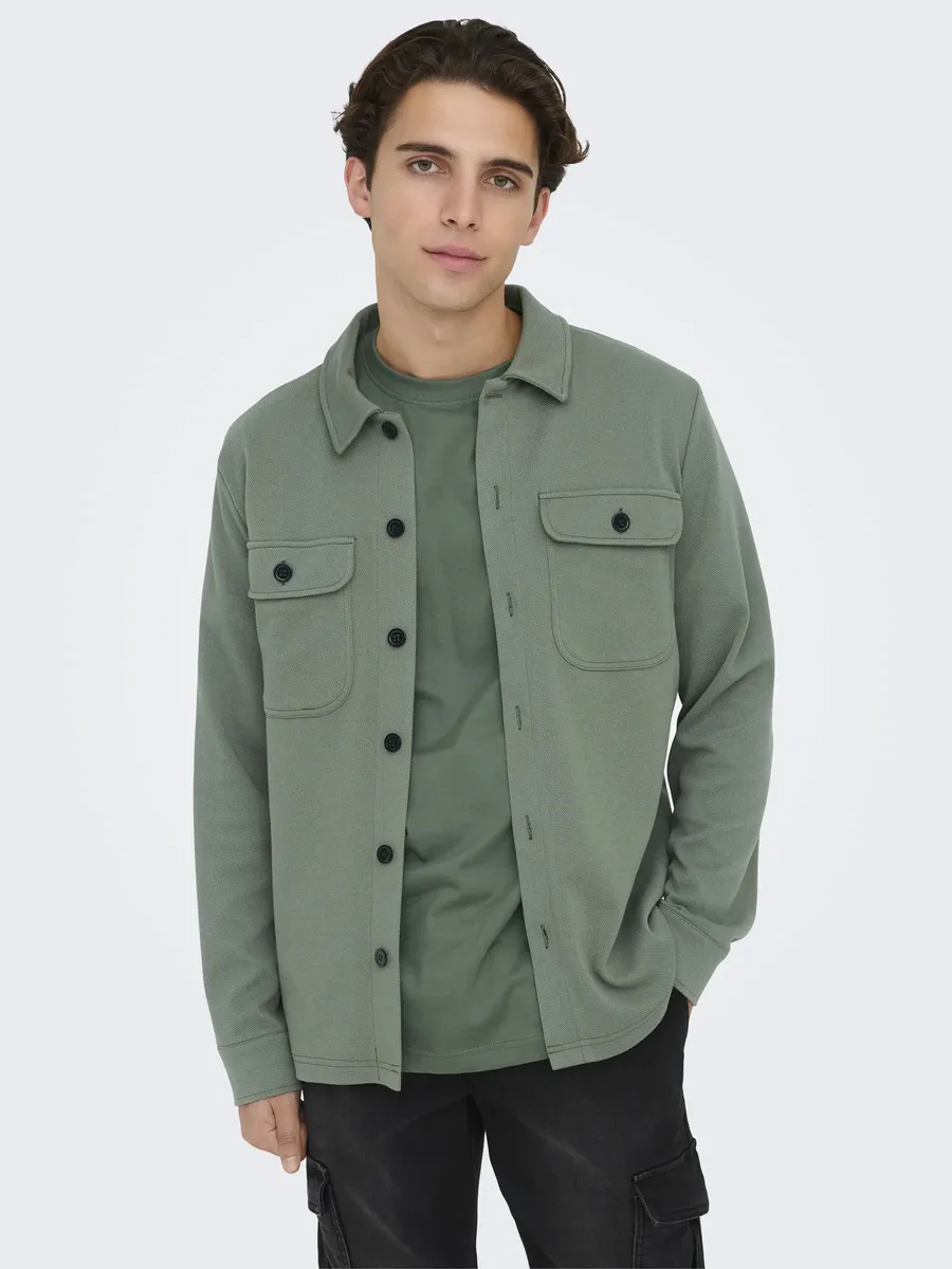 

Рубашка с длинными рукавами ONLY & SONS "ONSNEWKODYL OVERSHIRT SWEAT NOOS", цвет Castor Gray