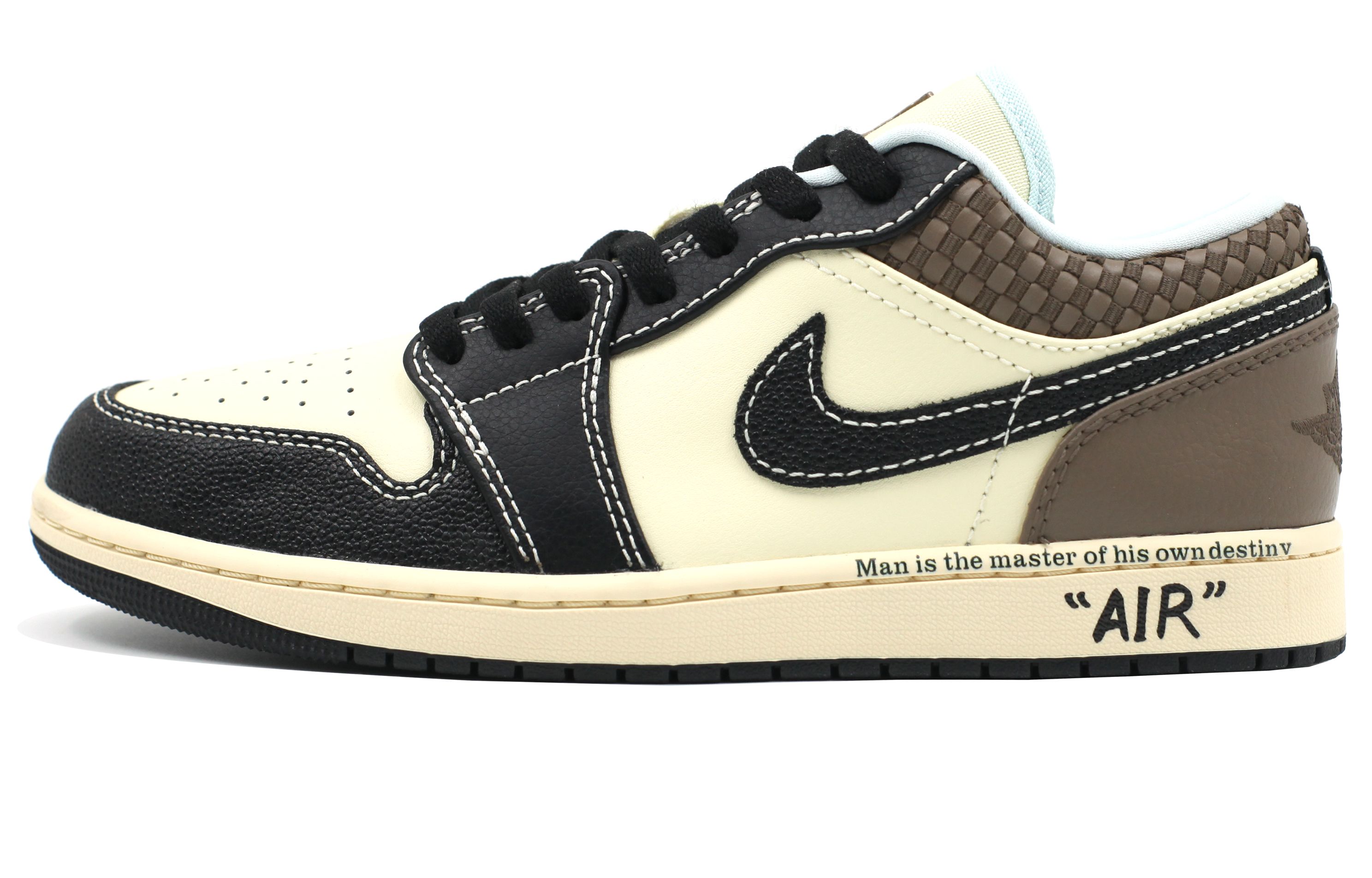 

Jordan Баскетбольные кроссовки Air 1LOW SE с амортизацией, противоскользящие и износостойкие, низкие, винтажные, мужские, черно-коричневые