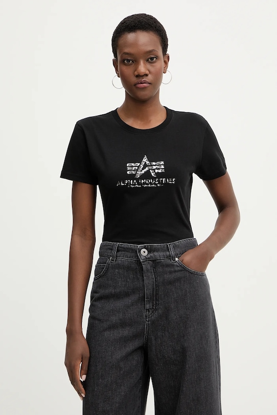 

Базовая хлопковая футболка bl mirror leo w Alpha Industries, черный