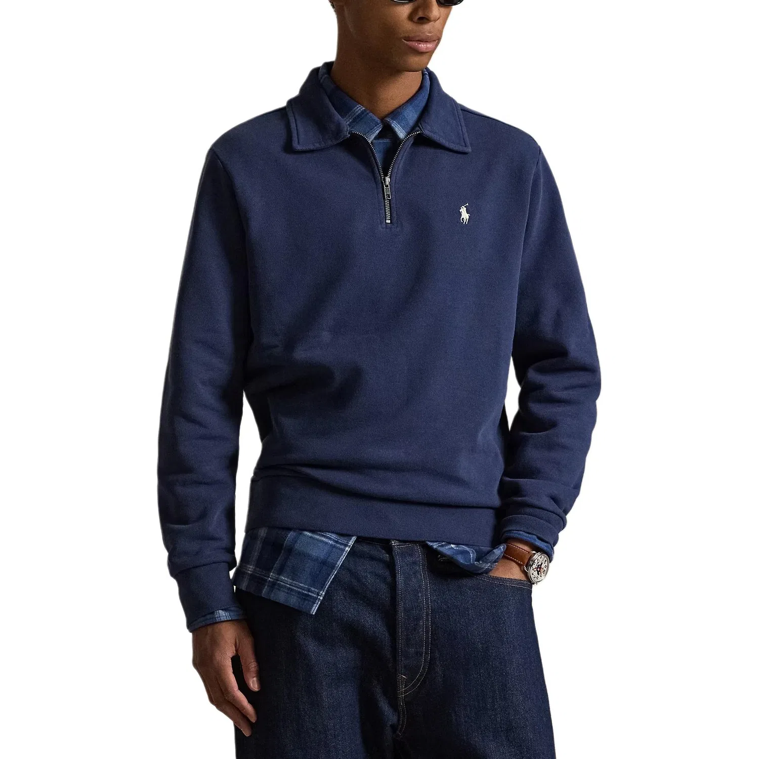 Свитшот с вышивкой логотипа Polo Ralph Lauren Marine Blue — фото 3