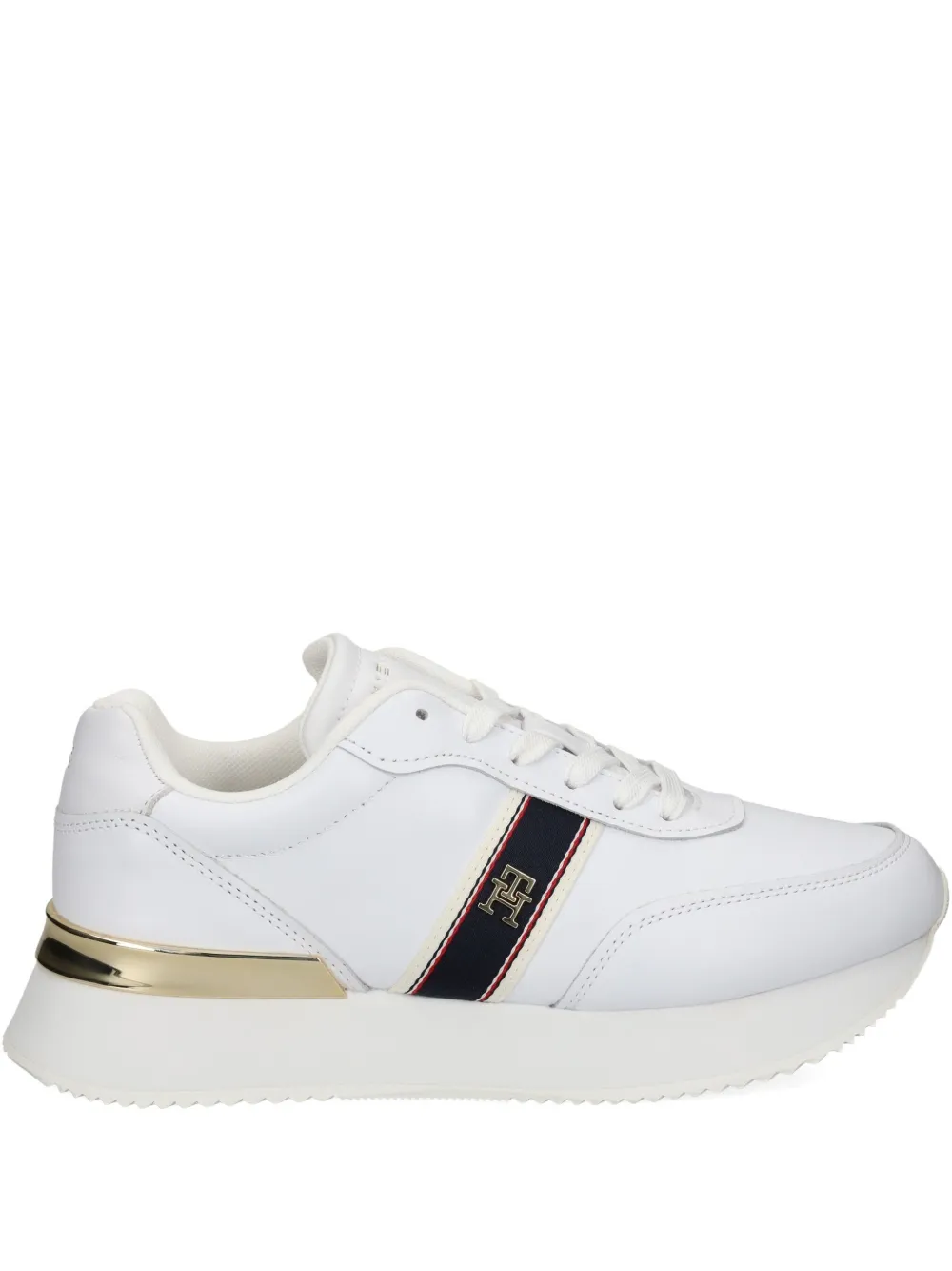 Кожаные полосатые низкие кеды Tommy Hilfiger, белый