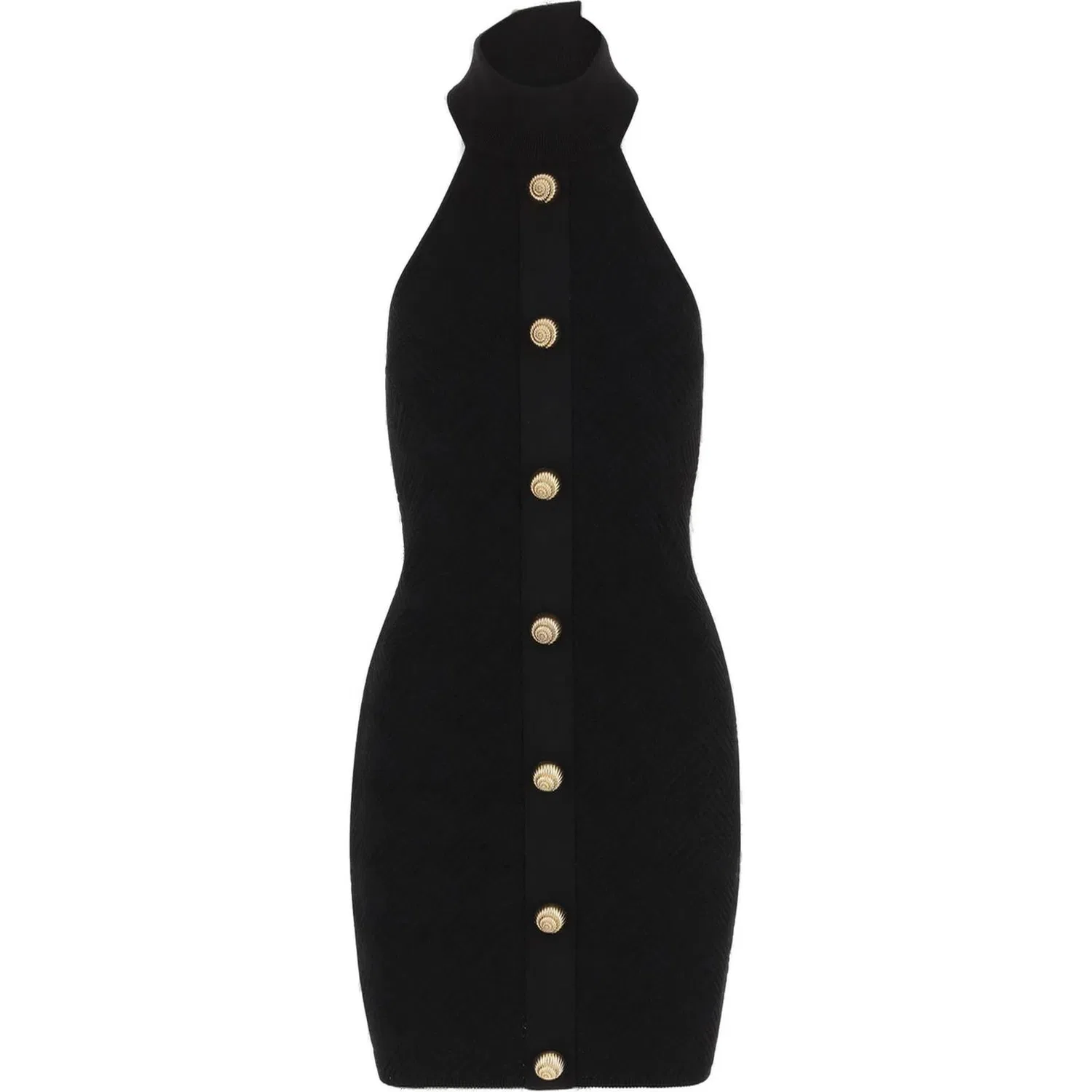 Платье мини off shoulder с пуговицами BALMAIN, Black