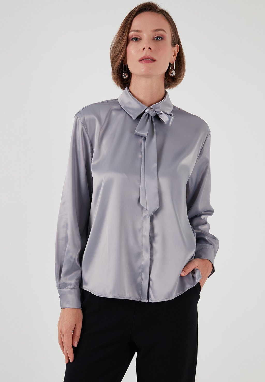 

Блузка на пуговицах REGULAR FIT LELA, серый
