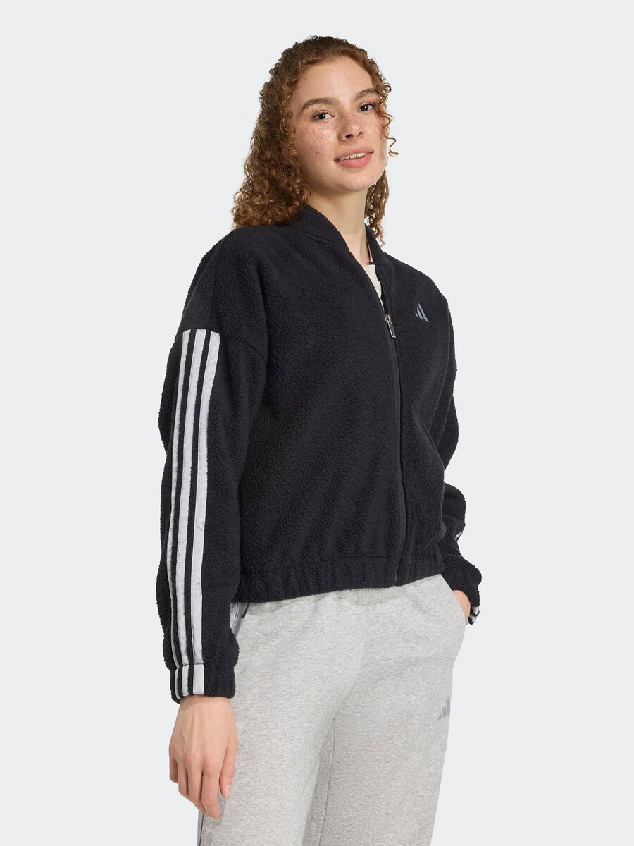 Спортивная толстовка с капюшоном на молнии ADIDAS SPORTSWEAR, Black — фото 2