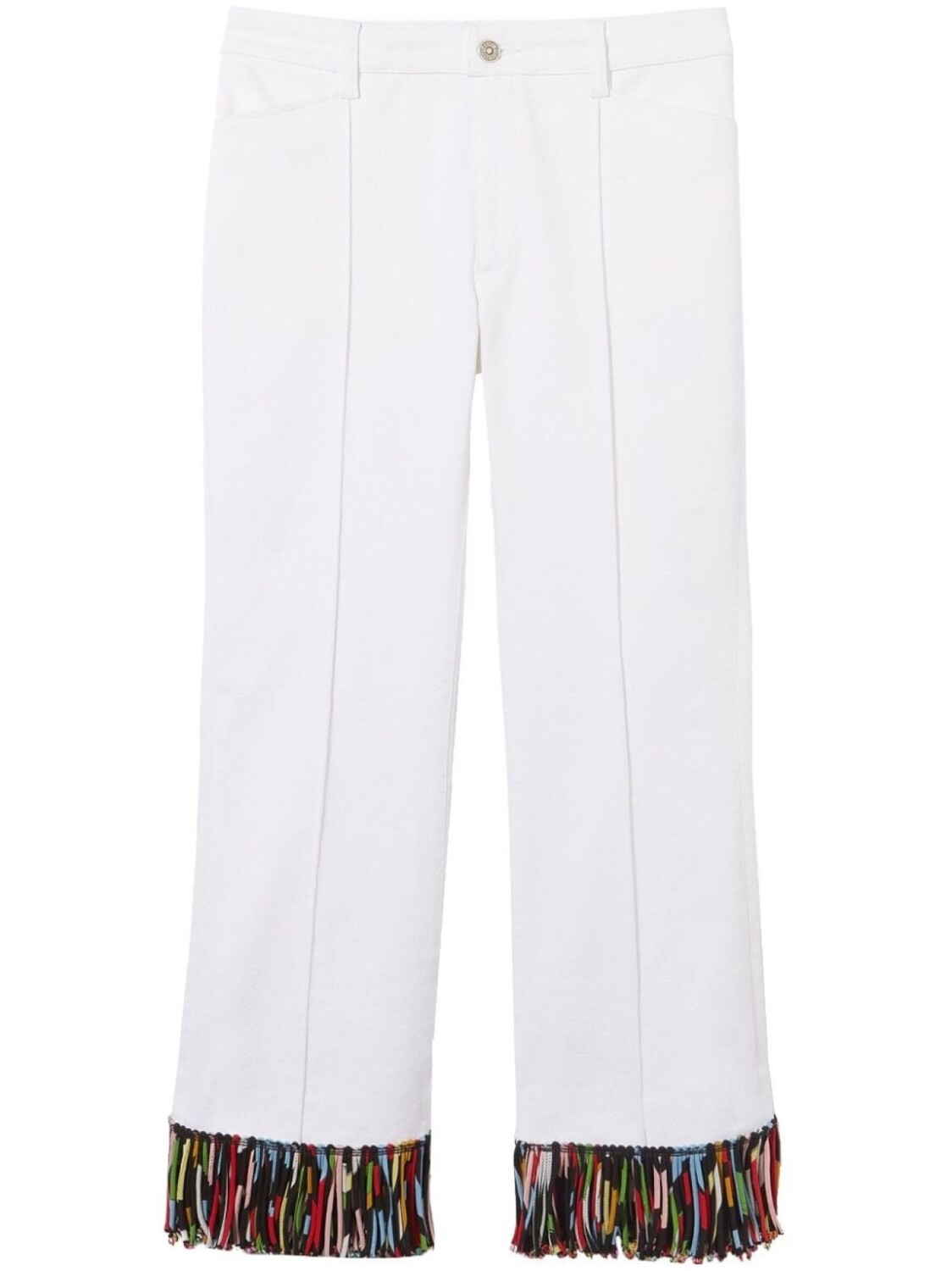 

PUCCI укороченные брюки с бахромой, белый
