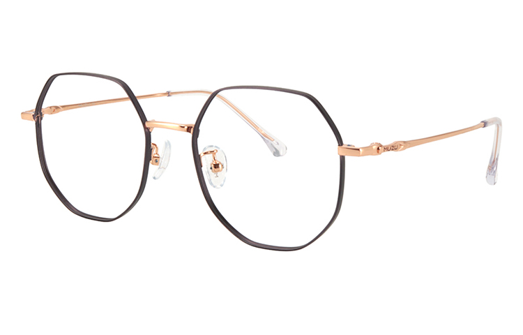 

MUZU Оправы для очков из сплава неправильной формы унисекс, Rose-gold - C15 frame