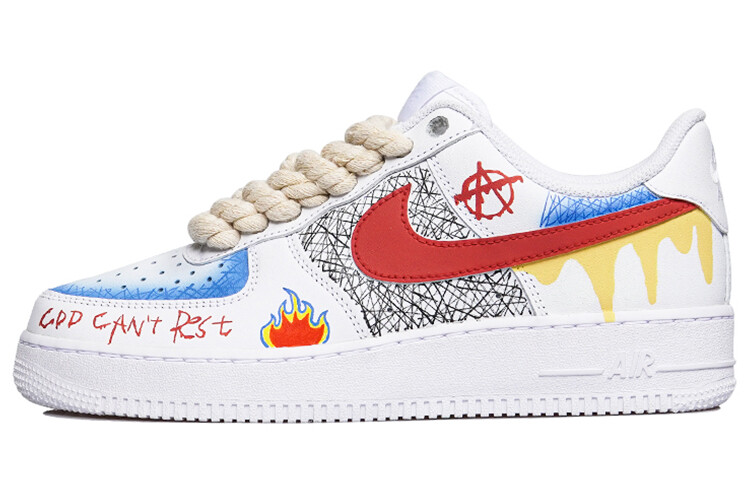 

Кроссовки Nike Air Force 1 Skateboarding Shoes Women's Low-top White/Red/Yellow/Blue, белый
