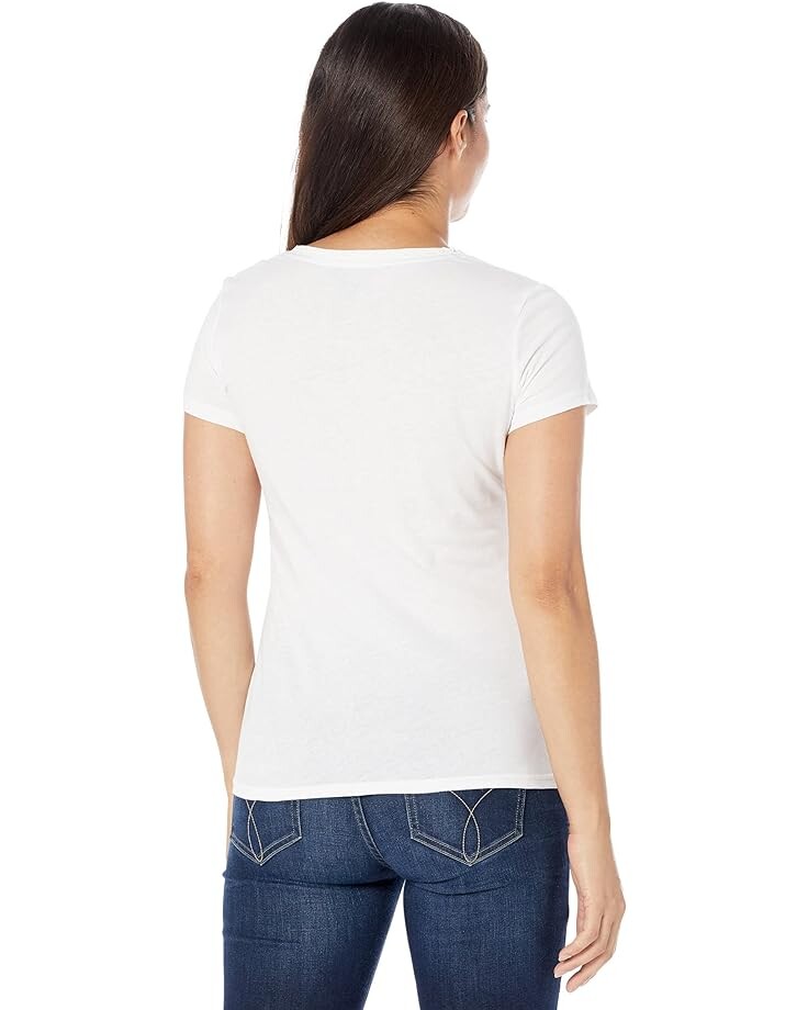 

Рубашка U.S. POLO ASSN. Scallop Edge Trim V-Neck Tee Shirt, белый