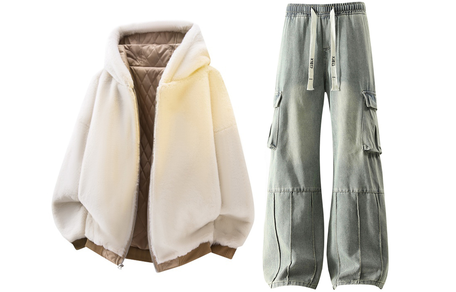 

Толстовка Casual Sportswear утепленная с капюшоном унисекс X1617, хаки puffer jacket+желтый mud fleece-lined pants