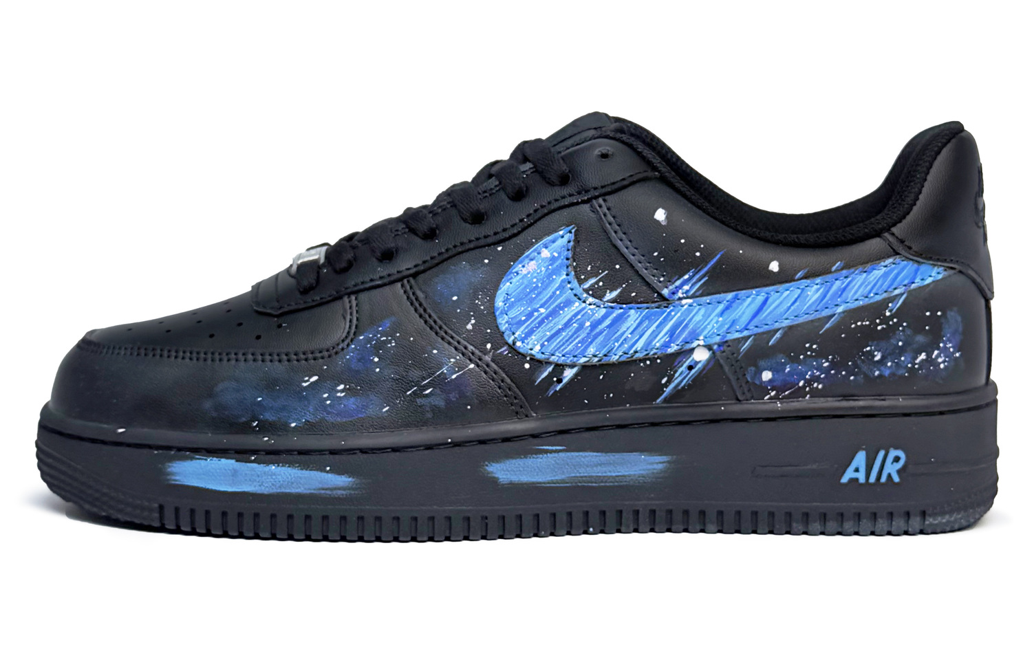 

Nike Air Force 1 Leather Abrasion Resistant Low top Skateboard Shoes мужские черные синие