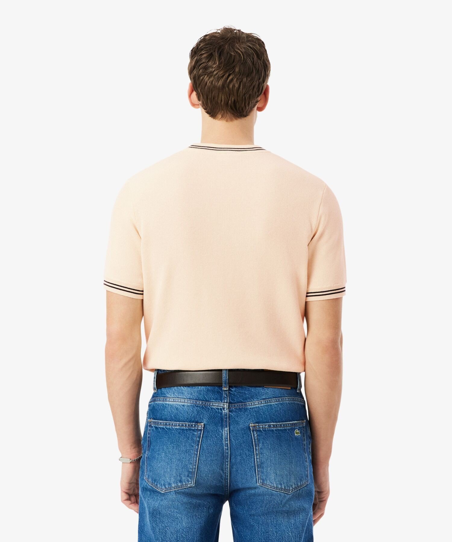 Футболка из плотной вязки LACOSTE, Ivory