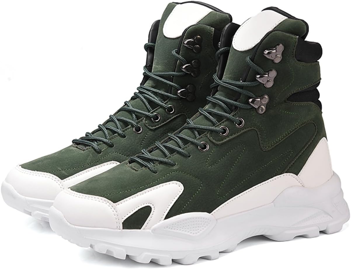 

Мужские массивные высокие кроссовки на платформе, дышащие, уличная одежда, противоскользящие повседневные прогулочные туфли Lanverth, зеленый
