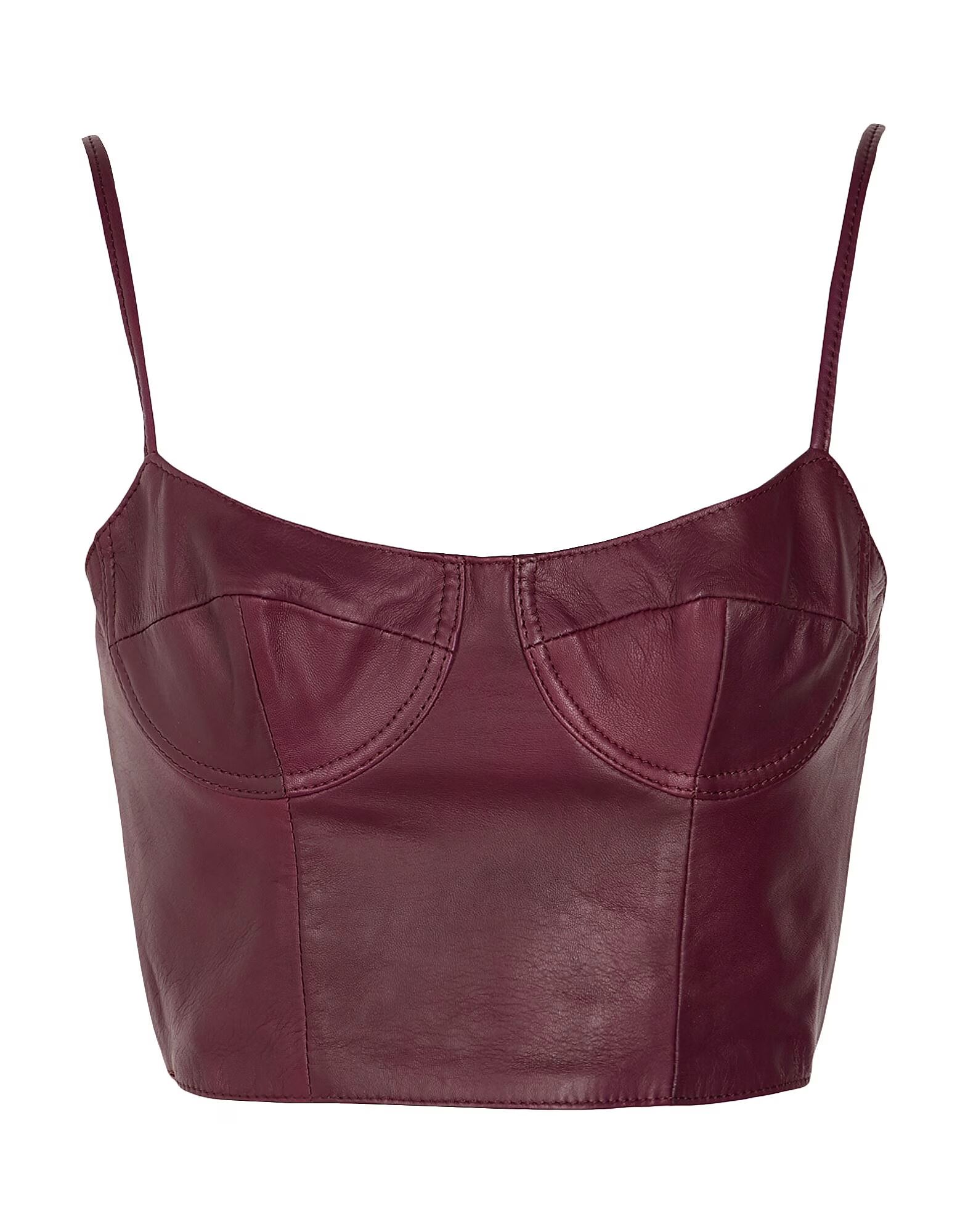 

Топ Leather Bodycon Crop Top 8 By Yoox, бордовый