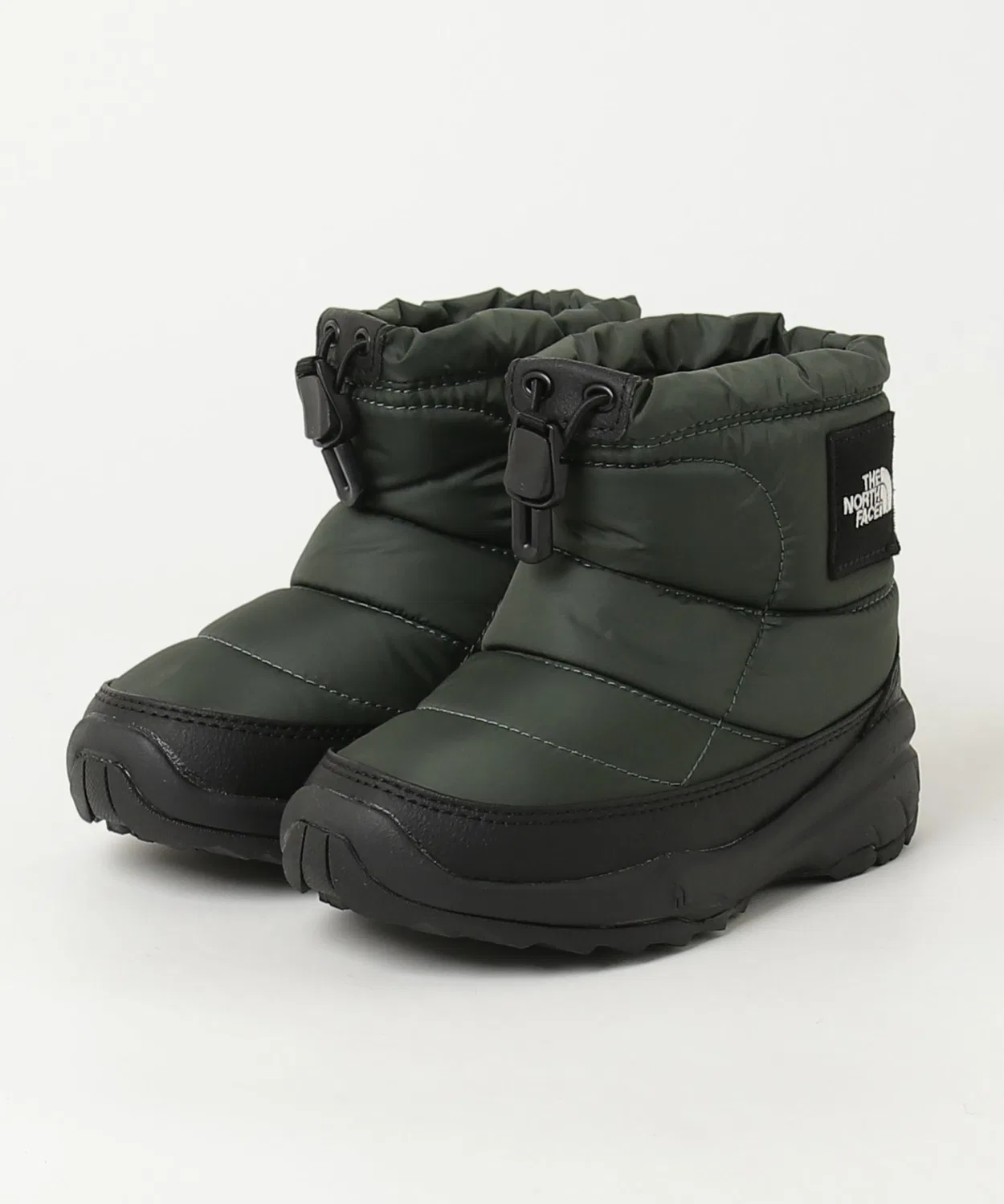 Ботинки зимние детские The North Face Nuptse Bootie Logo Short тёмно-зелёные