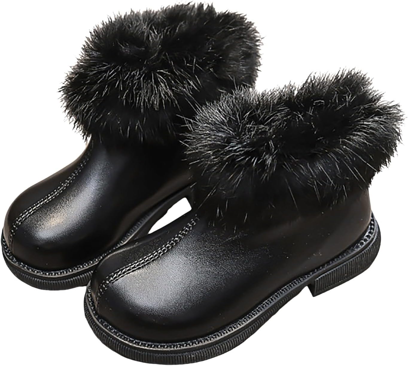 

Детские ботильоны IWIHMIV для девочек с застежкой-молнией, низким каблуком, короткие повседневные ботильоны, праздничные ботильоны, зимняя обувь, Black