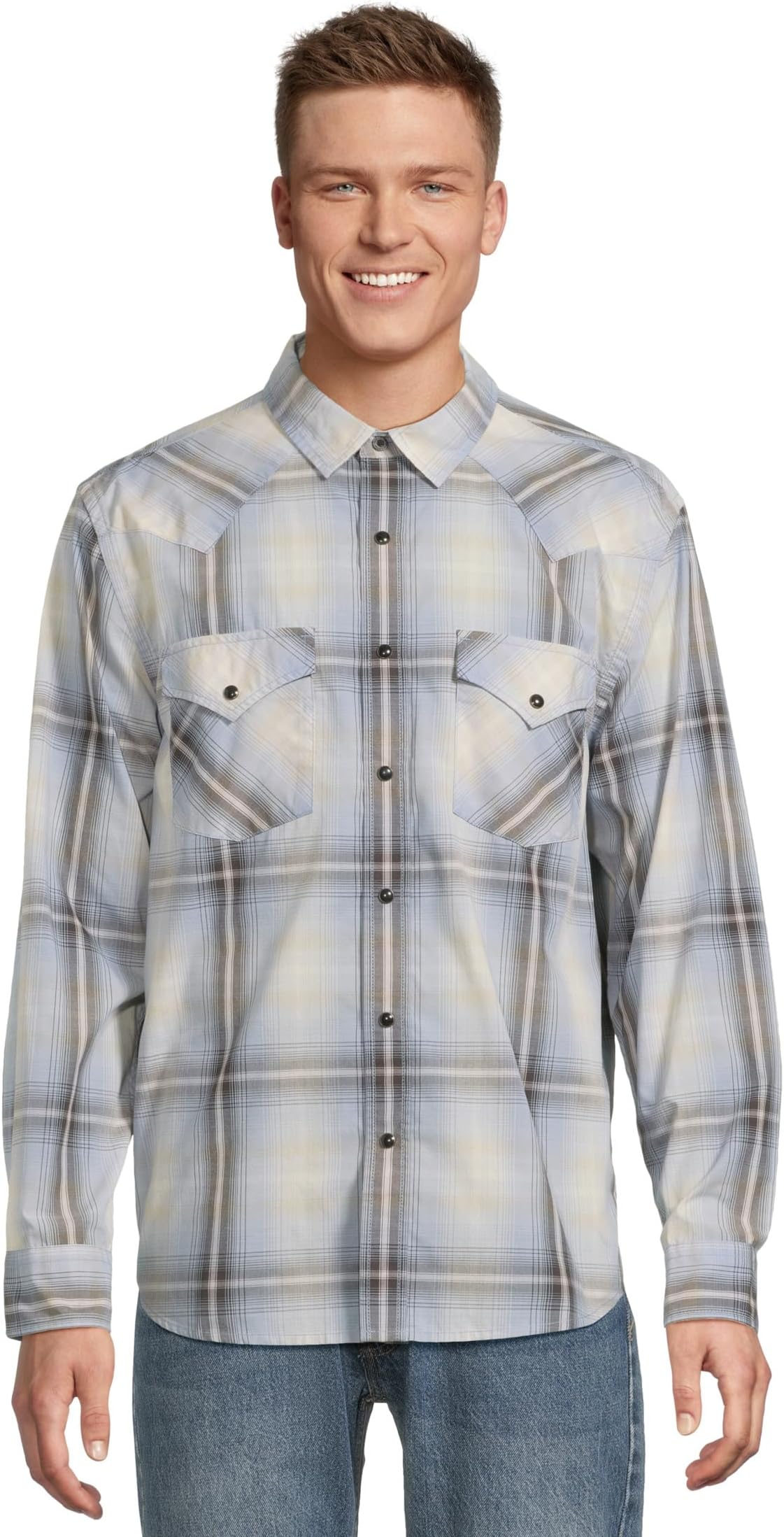 

Рубашка Pendleton Frontier Shirt Long Sleeve, цвет Blue/Black Plaid