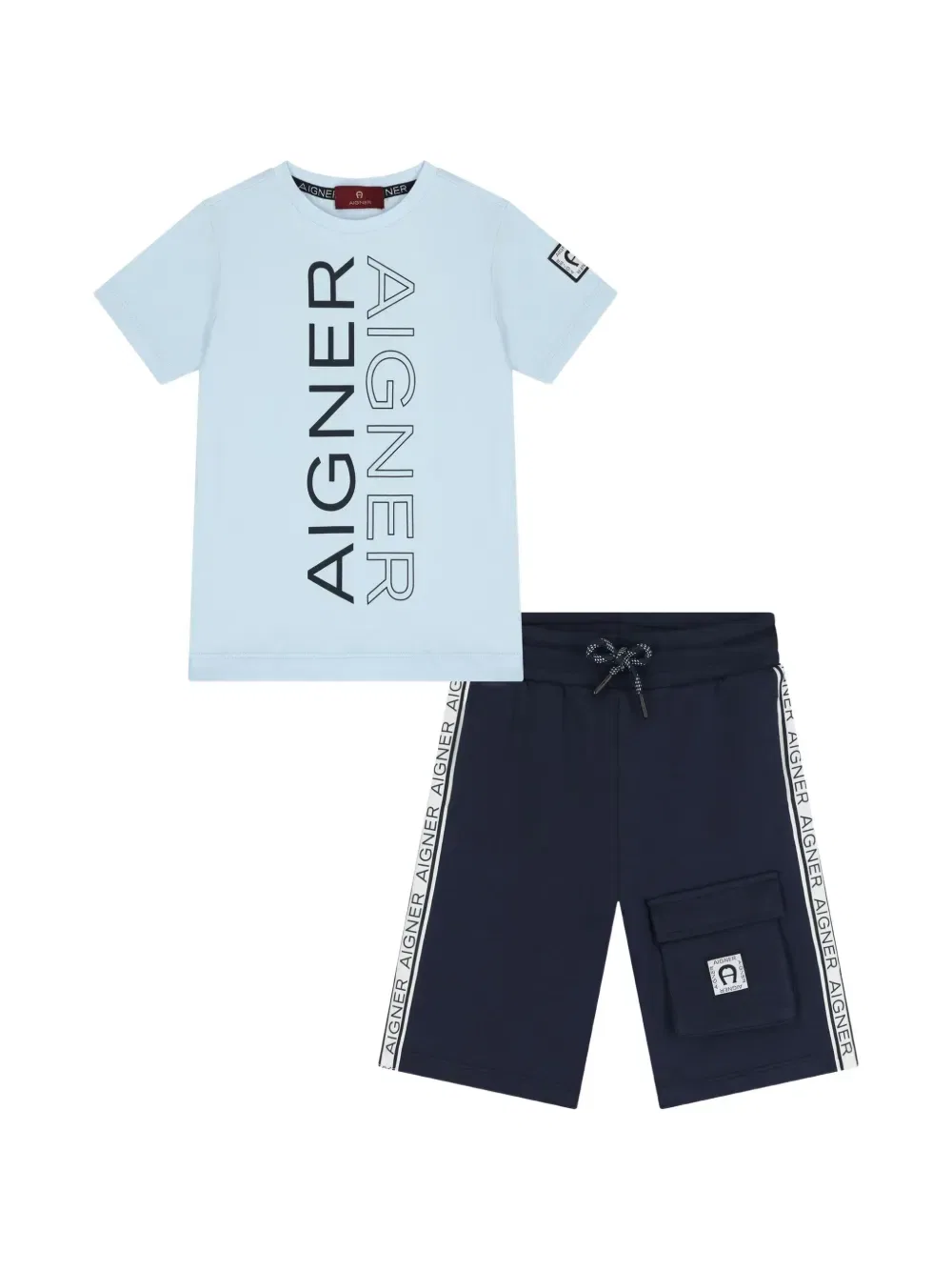Комплект из футболки и шорт с логотипом Aigner Kids, синий
