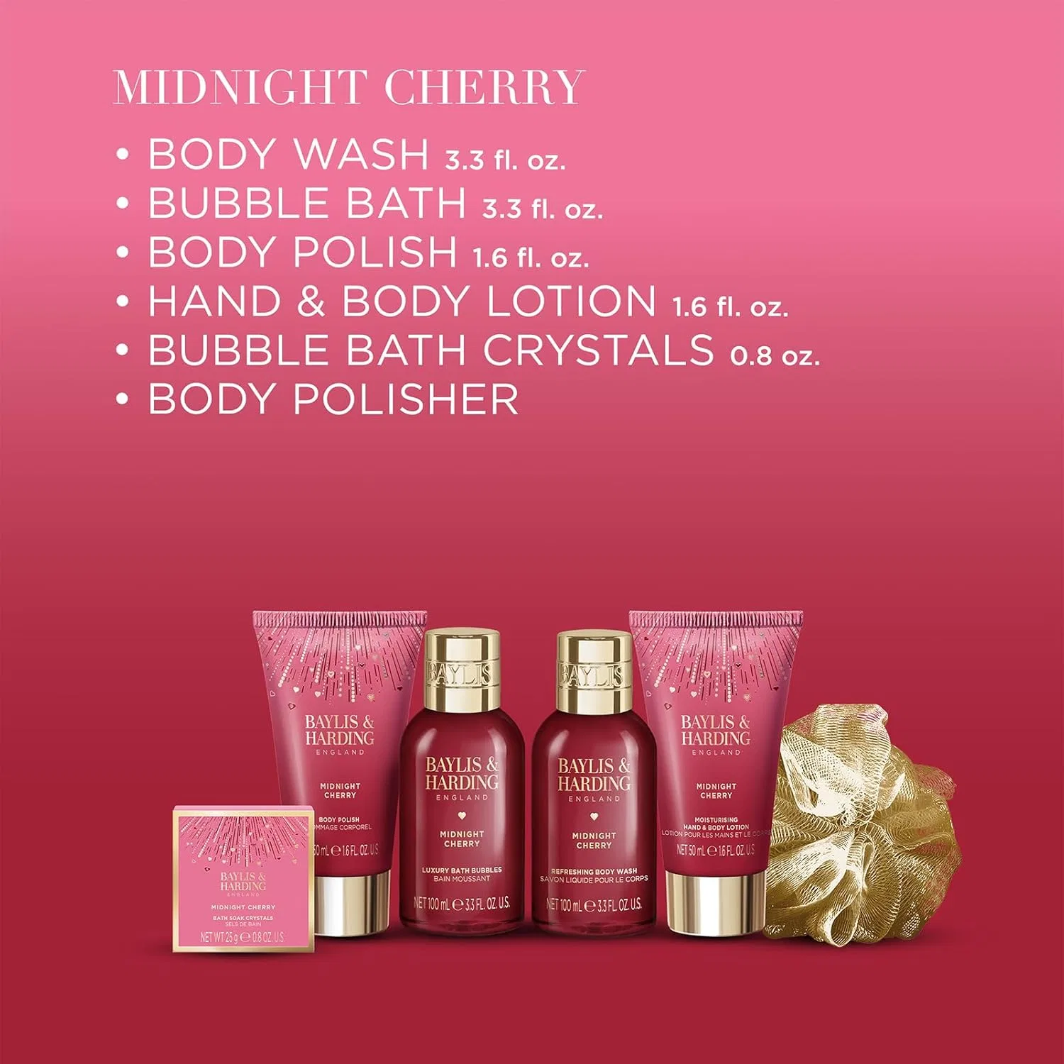 Подарочный набор Baylis & Harding Midnight Cherry Luxury Pampering, веганский Baylis & Harding — фото 3