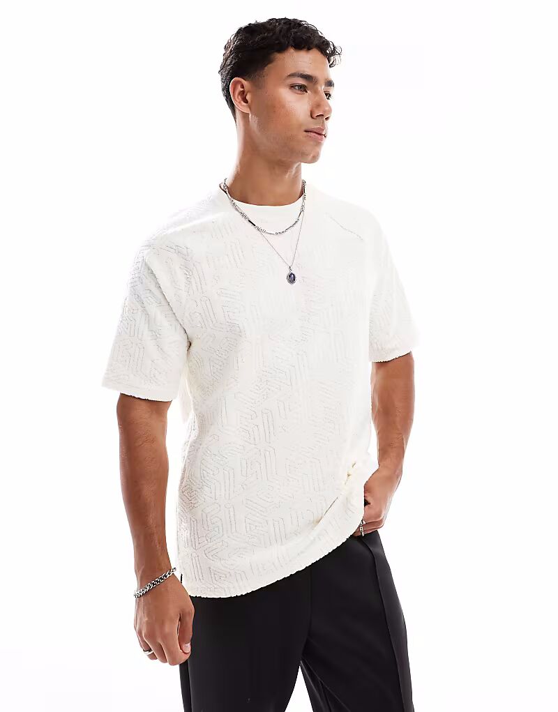 

Футболка Lyle & Scott Ss с эмблемой, махровая, 157 х меловая