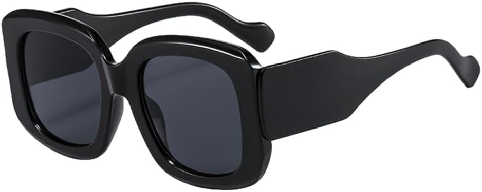 

Солнцезащитные очки в стиле панк-ретро с широкой оправой и дужками, модель 2027 года, для мужчин и женщин, модные, с защитой от УФ-излучения UV400, винтажные MTZJH, Black