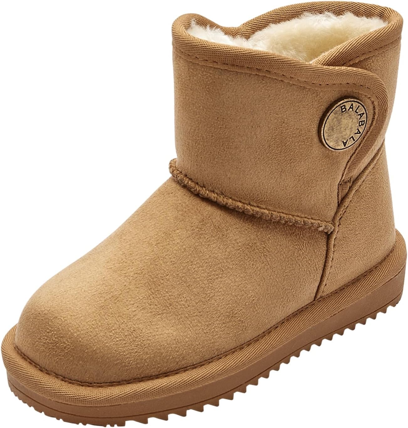 

Водонепроницаемые зимние сапоги Balabala для девочек, теплые детские снежные сапоги, зимние сапоги для мальчиков, замшевые трекинговые сапоги с искусственным мехом, Tan