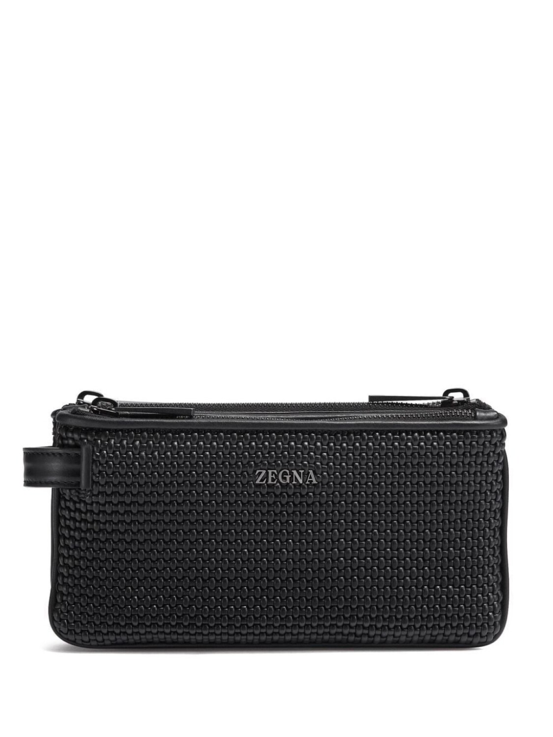 

Zegna клатч Pelletessuta™ с тремя отделениями на молнии, черный