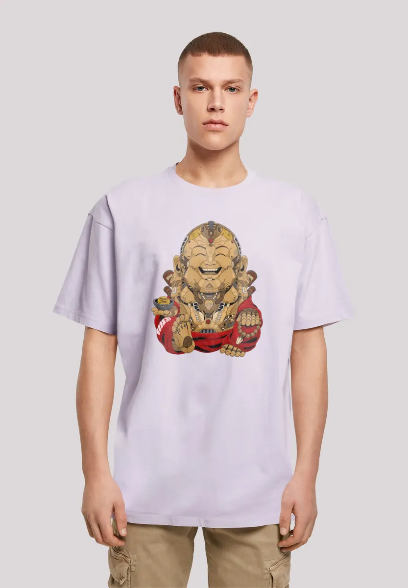 

Футболка F4NT4STIC "Happy Cyber ​​Buddha CYBERPUNK STYLES", принт, цвет Lilac