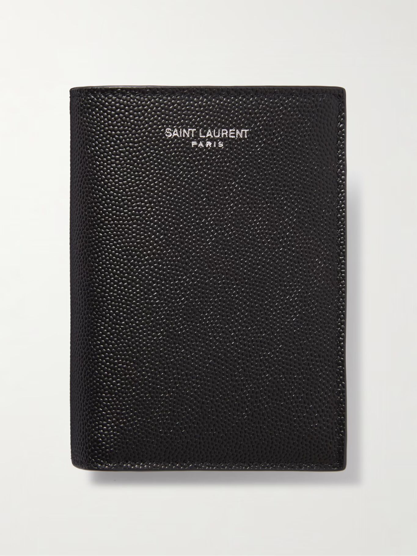 Кошелек-купюрница из натуральной кожи с тисненым логотипом SAINT LAURENT, черный — фото 3