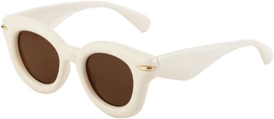 

Солнцезащитные очки с защитой UV400 | Толстая оправа «кошачий глаз» с цветными заклепками | для женщин и мужчин, для занятий спортом на открытом воздухе и вождения (C1 черный) LXLHWN, C4 Beige