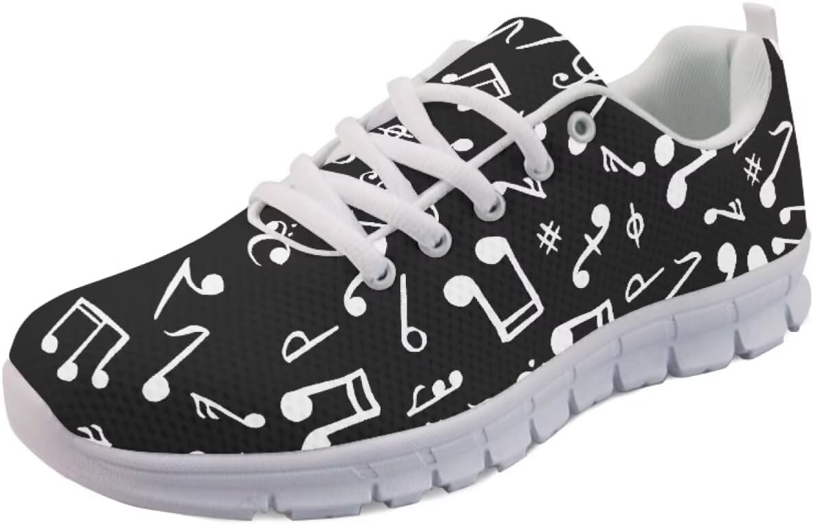 

Мужские слипоны Forchrinse, дышащие с сеткой, шнуровкой, для ходьбы, легкие повседневные кроссовки для тенниса, путешествий и работы, Music Note