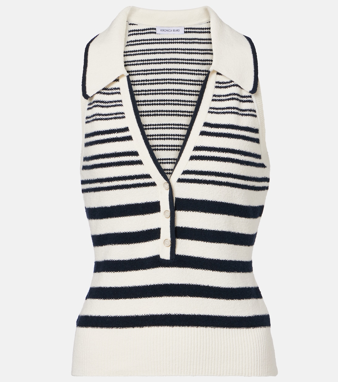 

Топ из хлопковой смеси Meera Veronica Beard, Off White/Navy