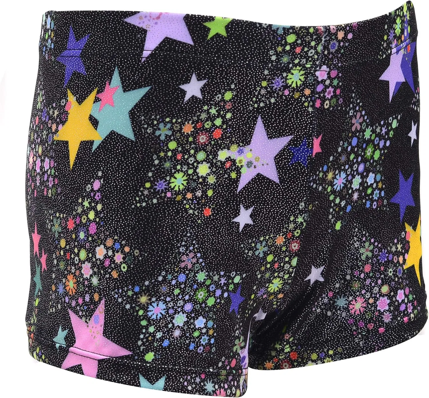 ZIZI Aosva Little Big Girls' Sparkle Dance Tumbling Athletic Gymnastics Short 2-14Years, Star — фото 2