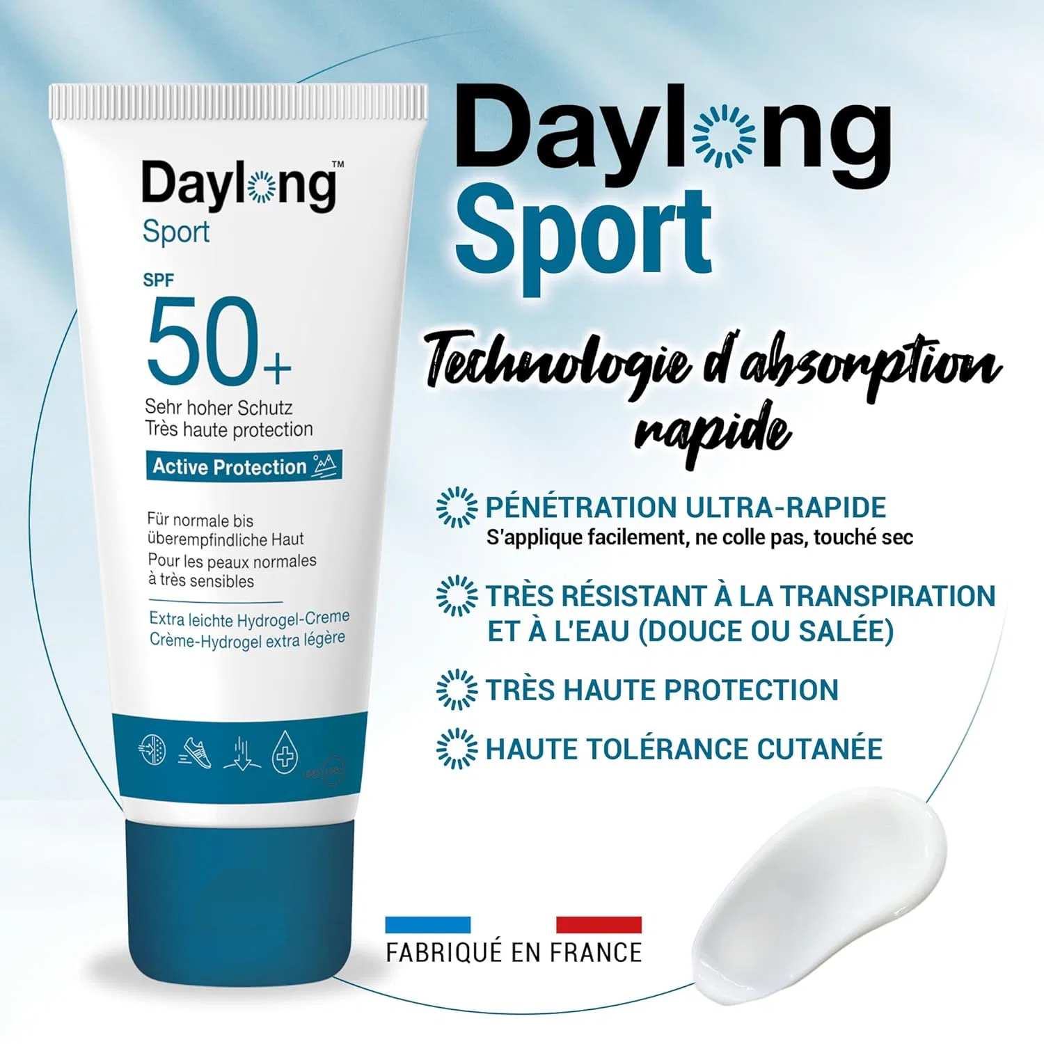 Солнцезащитный гидрогелевый крем для лица и тела SPF50+ «Sport Active» от Daylong Daylong — фото 3