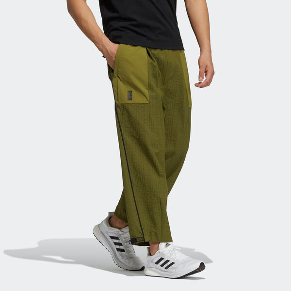 Спортивные штаны Men's adidas Wj Wv Wide Pnt Martial Arts Series Adjustable Belt Sports Pants/Trousers/Joggers Olive, зеленый — фото 4